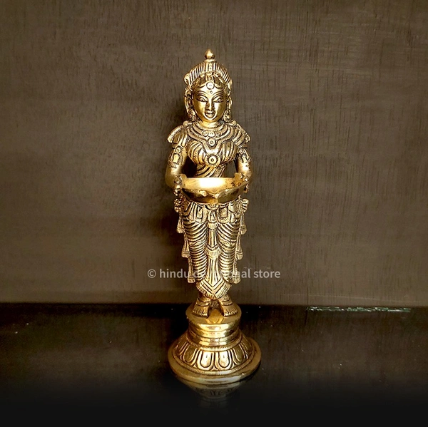 Brass Pavai Lamp pair