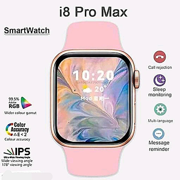 I8 Ultra Pro Max Smartwatch  - Black, FREE SIZE