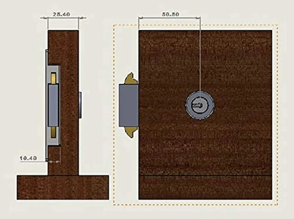 Sliding Cupboard Lock - Mercury, 22mm / 32 Mm
