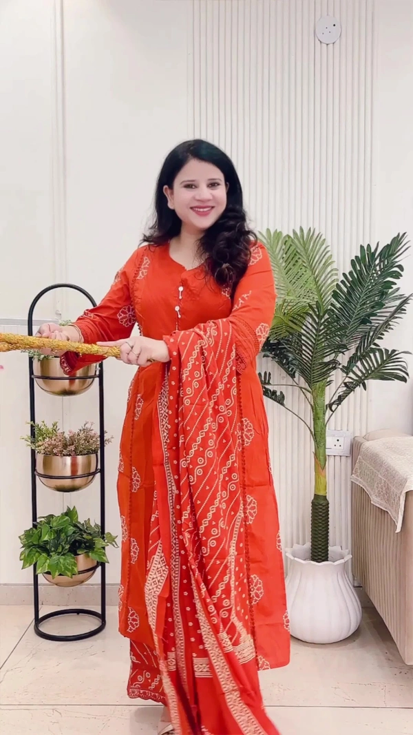 Orange 3-Piece Suit Cotton D.No.-111 - 38, Orange
