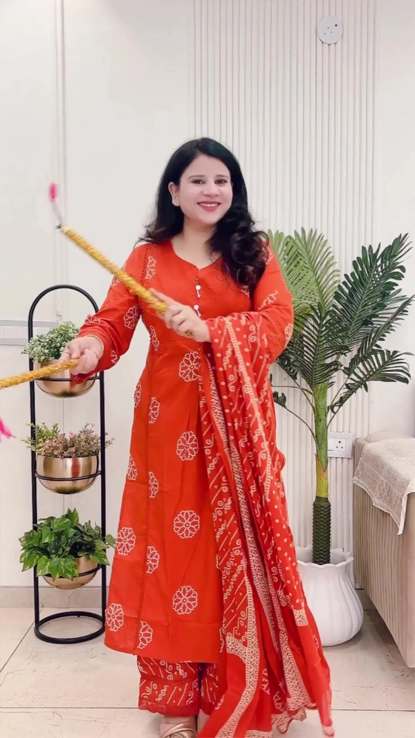 Orange 3-Piece Suit Cotton D.No.-111 - 38, Orange
