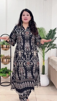 Black 2-Piece Linen 2 Pcs suit D.No.-113 - 44, Black