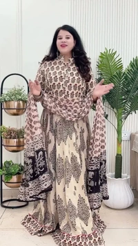 Beige 3-Piece Cotton D.No.-645 - 46, Beige