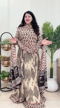 Beige 3-Piece Cotton D.No.-645 - 46, Beige