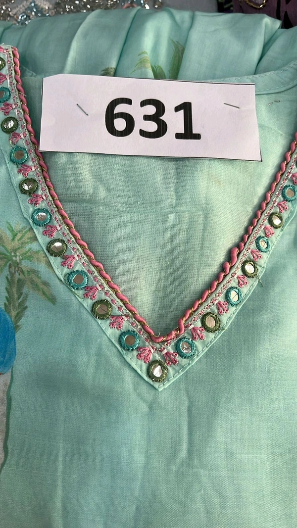 Sea Green Churidar Sleeves Anarkali D.No.-631 - 44
