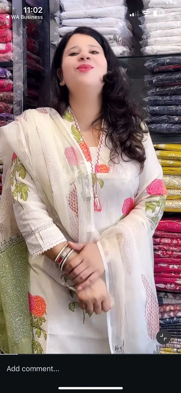 Off White 3-Piece Straight Suit Handloom Cotton Kota Doriya D.No.-670 - 50, Off White
