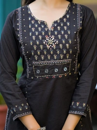 Black 3-Piece Dress Cotton D.No.-679 - 38, Black