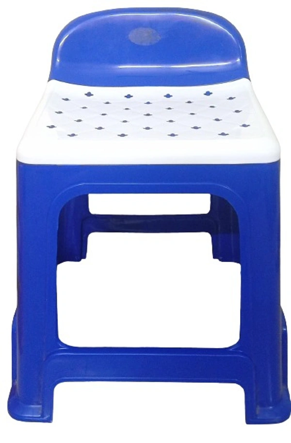 Avro Backrest Plastic Stool  - Blue