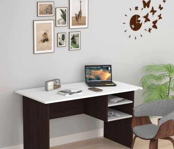 Wooden Study Table, Writing Desk, Computer Desk, Study Desk, Office Desk, Small Office Table, Laptop Table with Drawer, Computer Table  - 3ft Height 3.5ft Width, Black