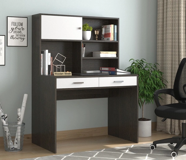 Study Table With Drawer Storage And Bookself With Rotatable Chair  - Black, 5ft Height 3ft Width