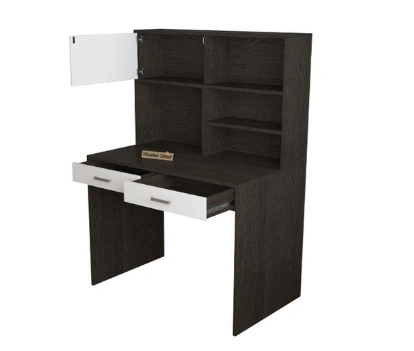 Study Table With Drawer Storage And Bookself With Rotatable Chair  - Black, 5ft Height 3ft Width