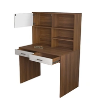 Study Table With Drawer Storage And Bookself With Rotatable Chair  - Brown, 5ft Height 3ft Width