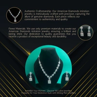 Shining Plant Jewellery Luxury Exquisite Onahau Color AD Necklace & Earrings Sets - Trendy and Beautiful American Diamond Necklace Set For Girls & Women’s - 9 Inch, Onahau