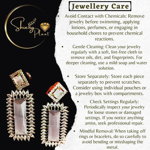 Shining Plant Jewellery Quill Gray American Diamonds Studded Rectangle Shaped Rhodium-Plating Drop Earrings by Shining Plant – A Stylish Delight for Gifts – Anniversary – Wedding  - 5 cm, Quill Gray