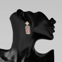 Shinning Plant Jewellery Oyster Pink American Diamond Drop Earrings – Perfect AD Earrings or Anniversaries - Weddings and Party  - 5 cm, Oyster Pink