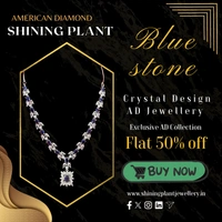 Shining Plant Jewellery Ultimate Shining Plant's American Diamond Baby Pink Crystal Necklace Set for Girls & Women - 9 Inch, Baby Pink