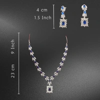 Shining Plant Jewellery Ultimate Shining Plant's American Diamond Baby Pink Crystal Necklace Set for Girls & Women - 9 Inch, Baby Pink