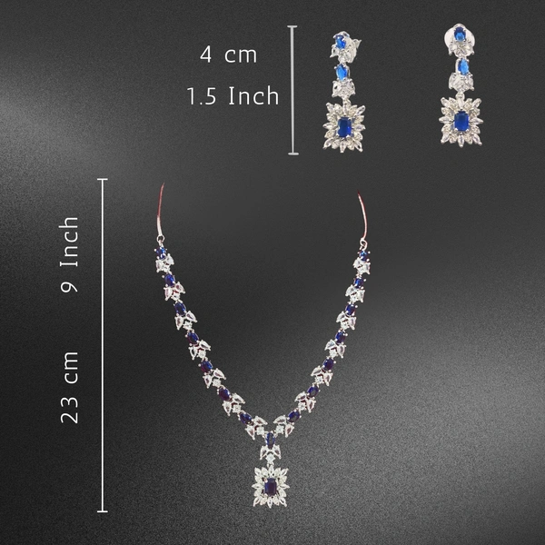 Shining Plant Jewellery Ultimate Shining Plant's American Diamond Baby Pink Crystal Necklace Set for Girls & Women - 9 Inch, Baby Pink