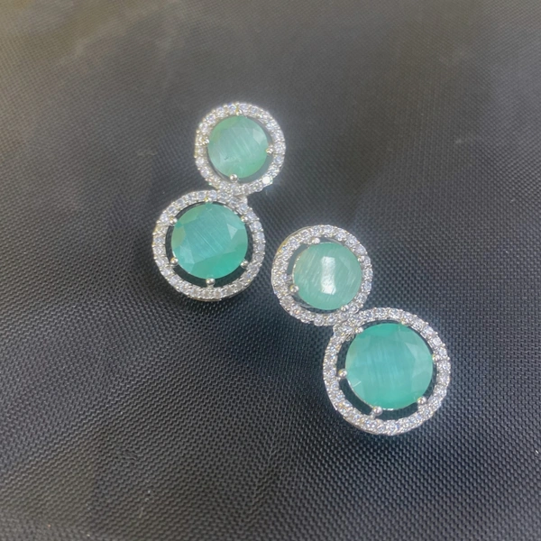 Shining Plant Jewellery Trendy and Beautiful Zircona Cubic Zirconia American Diamond Studs Earrings for girls and women - Adjustable, Zircon