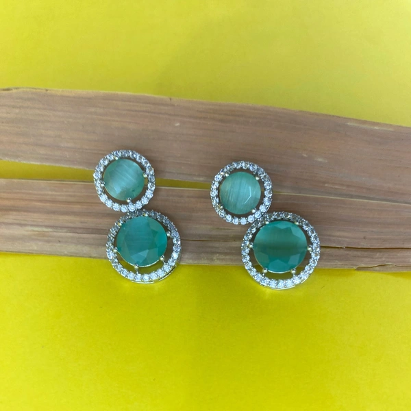 Shining Plant Jewellery Trendy and Beautiful Zircona Cubic Zirconia American Diamond Studs Earrings for girls and women - Adjustable, Zircon