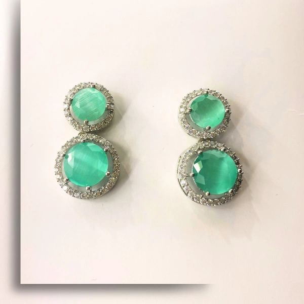 Shining Plant Jewellery Trendy and Beautiful Zircona Cubic Zirconia American Diamond Studs Earrings for girls and women - Adjustable, Zircon