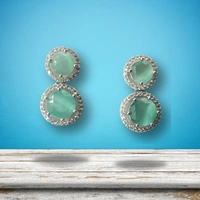 Shining Plant Jewellery Trendy and Beautiful Zircona Cubic Zirconia American Diamond Studs Earrings for girls and women - Adjustable, Zircon