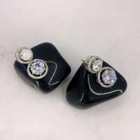 Shining Plant Jewellery Trendy and Beautiful White Cubic Zirconia American Diamond Studs Earrings for girls and women - Adjustable, White