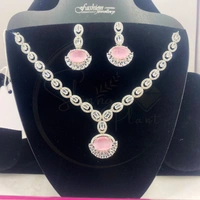 SHINING PLANT JEWELLERY Buy Shining Plant's Premium Yellow American Diamond Necklace Set for Women's - Yellow