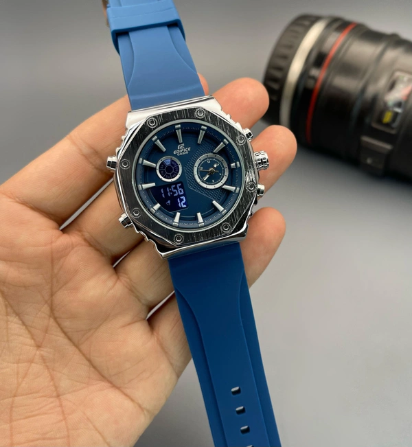 *🔥New stock🔥**The sophisticated yet stylish design of this Digital Analog bar watch by Edifice allows this watch to be worn in any professional setting.*