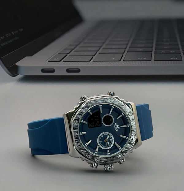 *🔥New stock🔥**The sophisticated yet stylish design of this Digital Analog bar watch by Edifice allows this watch to be worn in any professional setting.*
