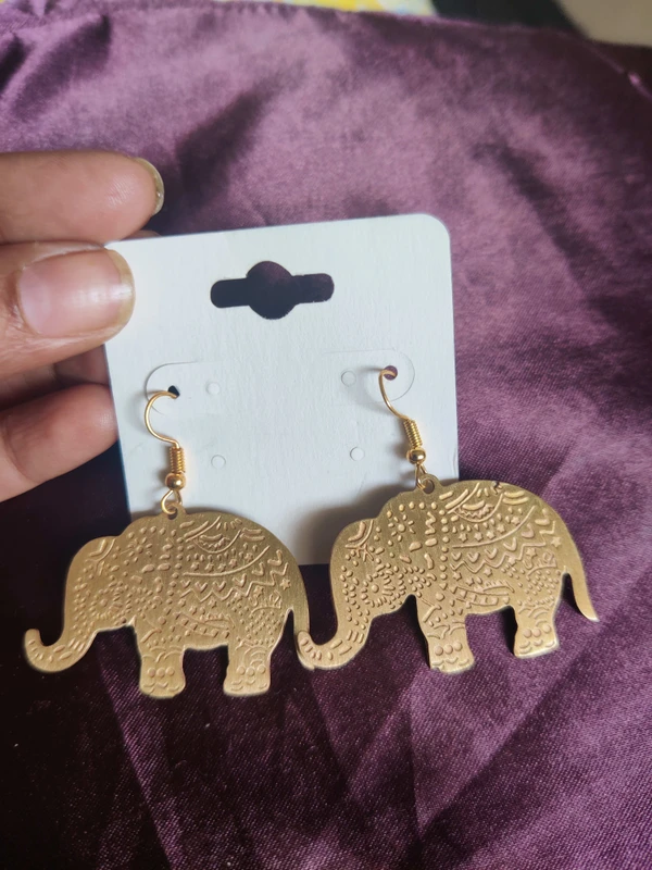 MyFirstLoveByYA Cute Brass Elephant Earings | Brass Designer Earings MFLN003D