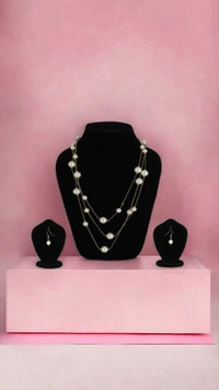 Fancy Pearl 3 Layer Necklace 