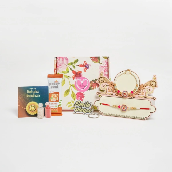 Designer Meenakari Rakhi Set for Bhaiya Bhabhi | Rakhi Gift Combo for Brother & Bhabhi | Raksha Bandhan Gift Hamper with Rakhi, Gift & Sweets