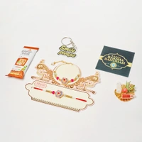 Designer Meenakari Rakhi Set for Bhaiya Bhabhi | Rakhi Gift Combo for Brother & Bhabhi | Raksha Bandhan Gift Hamper with Rakhi, Gift & Sweets