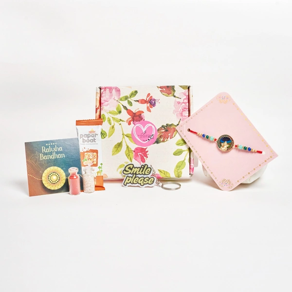 Beautiful Mor Ganesha Rakhi for Brother with Sweet Gift Hamper | Raksha Bandhan Gift Box with Designer Rakhi, Sweets & Greeting Card | Gifts for Bhai