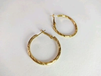 Gold plated mid-size hoops - Daily wear earrings