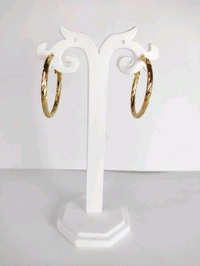 Gold plated mid-size hoops - Daily wear earrings