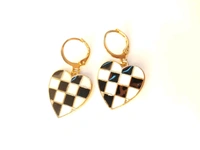 MyFirstLoveByYA Cute White And Black Heart Drop Earrings MFLN011D