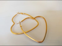 MyFirstLoveByYA  gold plated heart shape hoop earrings party wear MFLN012D