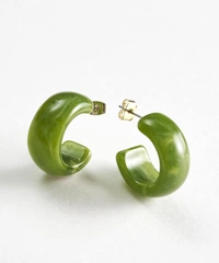 MyFirstLoveByYA Marble Green Acrylic Hoop Earrings MFLN014D