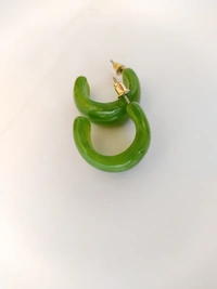 MyFirstLoveByYA Marble Green Acrylic Hoop Earrings MFLN014D