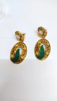 MyFirstLoveByYA Kundan Pota Stone Dangler EarringsMFLN016D