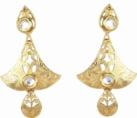 MyFirstLoveByYA Gold Kundan Traditional Drop Earrings MFLN017D