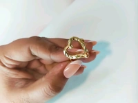 MyFirstLoveByYA Anti Tarnish - Ring - Hollow - Heart - Gold Plated MFLATFR03D