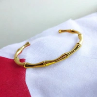 MyFirstLoveByYA Anti Tarnish Bracelet - Cuff - 18K Gold Plated -Water Proof MFLATB06D