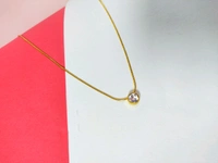MyFirstLoveByYA  Anti Tarnish Chain - 18K Gold Plated - Solo Diamond Pendants MFLATN01D
