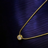 MyFirstLoveByYA  Anti Tarnish Chain - 18K Gold Plated - Solo Diamond Pendants MFLATN01D