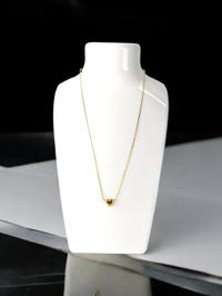 MyFirstLoveByYA Anti Tarnish Chain - 18K Gold Plated - Mini Heart Necklace -  Lightweight Luxury Minimalist Stainless Steel Jewelry MFLATN02D