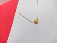 MyFirstLoveByYA Anti Tarnish Chain - 18K Gold Plated - Mini Heart Necklace -  Lightweight Luxury Minimalist Stainless Steel Jewelry MFLATN02D