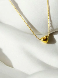 MyFirstLoveByYA Anti Tarnish Chain - 18K Gold Plated - Mini Heart Necklace -  Lightweight Luxury Minimalist Stainless Steel Jewelry MFLATN02D